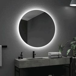 Espelho Redondo 45Cm X 45Cm Lapidado com LED SEM F... - Decora loja