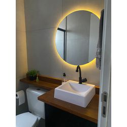 Espelho Redondo 60Cm X 60Cm Lapidado com Led Sem F... - Decora loja