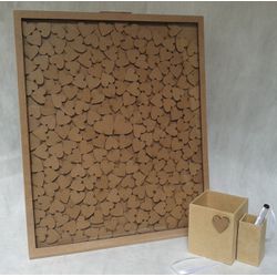 Quadro de Assinaturas MDF Crú - 6D67FA - Decorar Criando