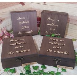 Caixa personalizada para pais dos noivos - 115BB5 - Decorar Criando