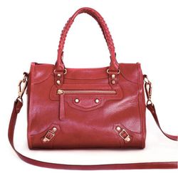 Bolsa Poucelle em Couro / Vermelho - 2554-VRML - DEDMARCALCADOS