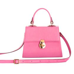 Bolsa feminina Poucelle em Couro Pink / mão e transversal ajustável