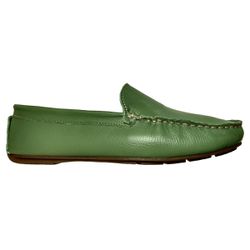 Mocassim Feminino em Couro Verde