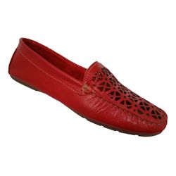 Mocassim Em Couro Vermelho / Laser - ELAINE29-VRML - DEDMARCALCADOS