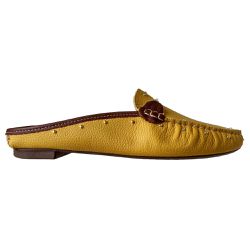 Sapato Mule Feminino Couro Amarelo