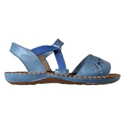 Sandália Feminina Avarca em Couro Azul