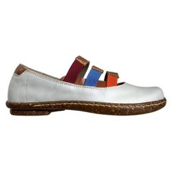 Sapatilha Feminina Couro Bovino Off White