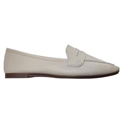 Sapatilha Feminina em Couro Off White