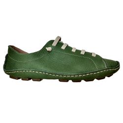 Tênis Casual Feminino em Couro Verde com elástico