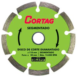 DISCO DIAMANTADO SEGMENTADO CORTAG 110 MM - Degraus Materiais de Construção