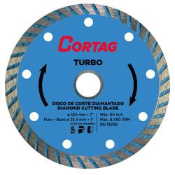 DISCO DIAMANTADO TURBO CORTAG 180 MM - Degraus Materiais de Construção