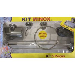 Kit Acessórios Para Banheiro Aço Inox 5 Peças Mino... - Degraus Materiais de Construção