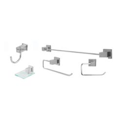 Kit Acessórios Banheiro Granada Luxo Inox 5 Pçs Bo... - Degraus Materiais de Construção