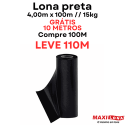 Lona Plástica Maxilona Preta 4x100m 15kg+10m Gráti... - Degraus Materiais de Construção