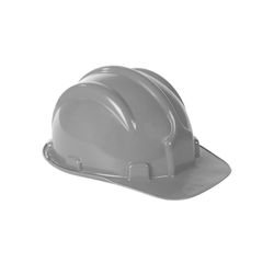 CAPACETE PROTEÇÃO COM CARNEIRA CINZA CA31469 PLAST... - Degraus Materiais de Construção