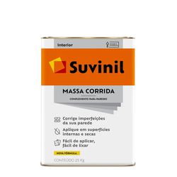 MASSA CORRIDA 25KG SUVINIL - Degraus Materiais de Construção