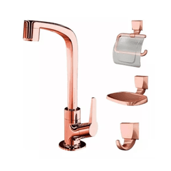 Kit Flatt Com Torneira E Acessórios P/ Banheiro 20... - Degraus Materiais de Construção