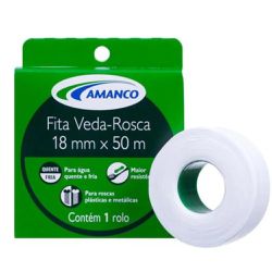 Fita Veda Rosca de 18mm x 50m Amanco Wavin - Degraus Materiais de Construção