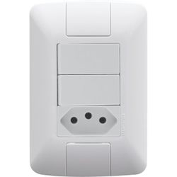 Interruptor Duplo Com Tomada 4x2 20a 250v Aria - T... - Degraus Materiais de Construção