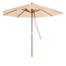 Ombrelone Guarda Sol Madeira 2,4m Bege Mor - Degraus Materiais de Construção