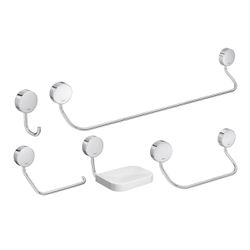 Kit Acessorios Banheiro 5pçs Net Cromado 2000.c01 ... - Degraus Materiais de Construção