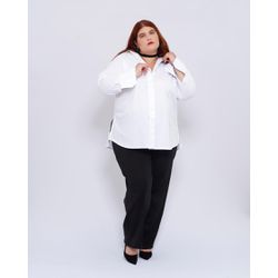 Camisa Social Algodão Branca - Plus Size - DELPHINA