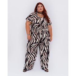 Calça Viscose Estampa Zebra - Plus Size - DELPHINA