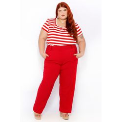 Calça Alfaiataria Vermelha - Plus Size - DELPHINA