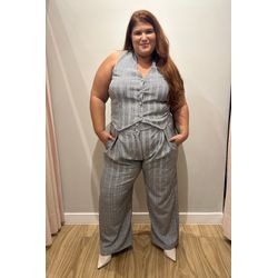 Calça Alfaiataria Xadrez - Plus Size - DELPHINA