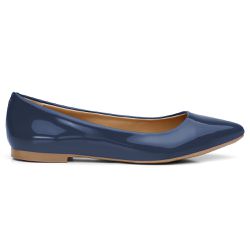 Sapatilha Azul Marinho Feminino Verniz Sintético - KRN SHOES | Calçados Casuais