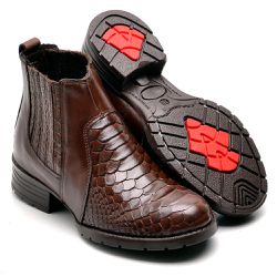 Botina Denver Infantil em Couro Legitimo Café - KRN SHOES | Calçados Casuais