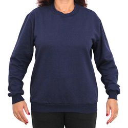 Blusa Avulsa Moletom Feminino Gola Careca Azul Escuro - KRN SHOES | Calçados Casuais