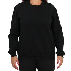 Blusa Avulsa Moletom Feminino Gola Careca Preto - KRN SHOES | Calçados Casuais