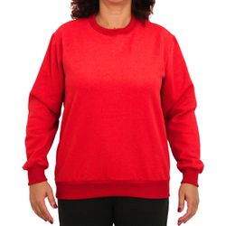 Blusa Avulsa Moletom Feminino Gola Careca Vermelho - KRN SHOES | Calçados Casuais