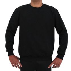 Blusa Avulsa Moletom Masculino Gola Careca Preto - KRN SHOES | Calçados Casuais