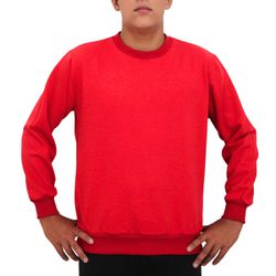 Blusa Avulsa Moletom Masculino Gola Careca Vermelho - KRN SHOES | Calçados Casuais