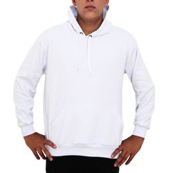 Blusa Avulsa Moletom Masculino Canguru com Capuz Branco - KRN SHOES | Calçados Casuais