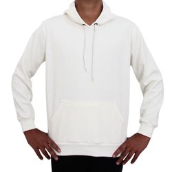 Blusa Avulsa Moletom Masculino Canguru com Capuz Off White - KRN SHOES | Calçados Casuais