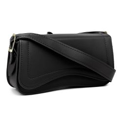 Bolsa Feminina Baguete Ombro Média Preta - KRN SHOES | Calçados Casuais