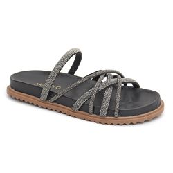 Sandália Papete Feminina Sintético Tiras Trançadas Preto - KRN SHOES | Calçados Casuais