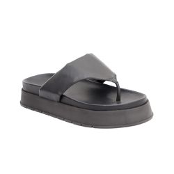 Sandália Papete Feminina Flatform de Dedo Sola Alta Preto - KRN SHOES | Calçados Casuais