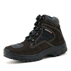 Bota Adventure Trekking Couro Nobuck Legítimo Café - KRN SHOES | Calçados Casuais