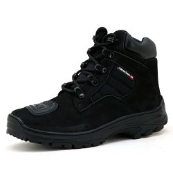 Bota Adventure estilo Trekking Couro Nobuck Legítimo Preto - KRN SHOES | Calçados Casuais