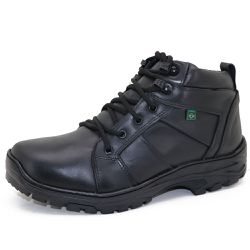 Bota Militar Motociclista Couro Latego Preto - KRN SHOES | Calçados Casuais