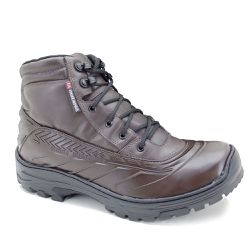 Coturno Militar Cano Baixo Couro Legítimo Emborrachado Café - KRN SHOES | Calçados Casuais