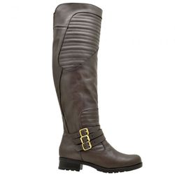 Bota Montaria Feminina Cano Alto Couro Legítimo Café - KRN SHOES | Calçados Casuais