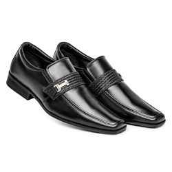 Sapato Social Masculino Sintético Comfort Preto - KRN SHOES | Calçados Casuais