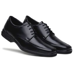 Sapato Masculino Social Bico Quadrado Sintético Preto - KRN SHOES | Calçados Casuais