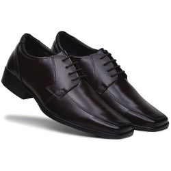 Sapato Social Masculino Bico Quadrado Sintético Café - KRN SHOES | Calçados Casuais