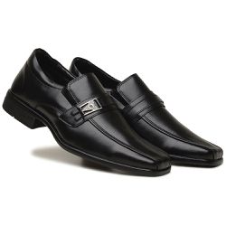 Sapato Social Masculino Couro Sintético Confort Preto - KRN SHOES | Calçados Casuais